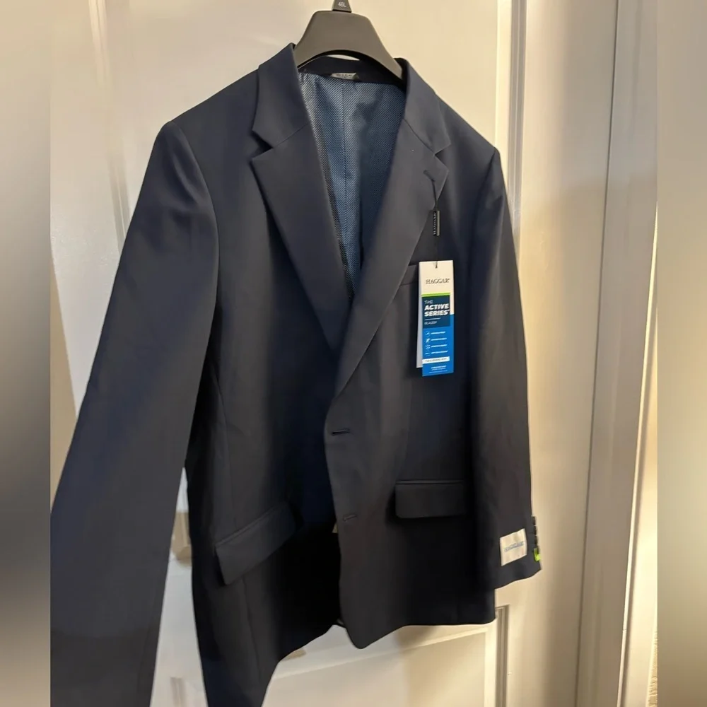Men's Haggar The Active Series Tailored Stretch Modern Fit Navy Sports Coat